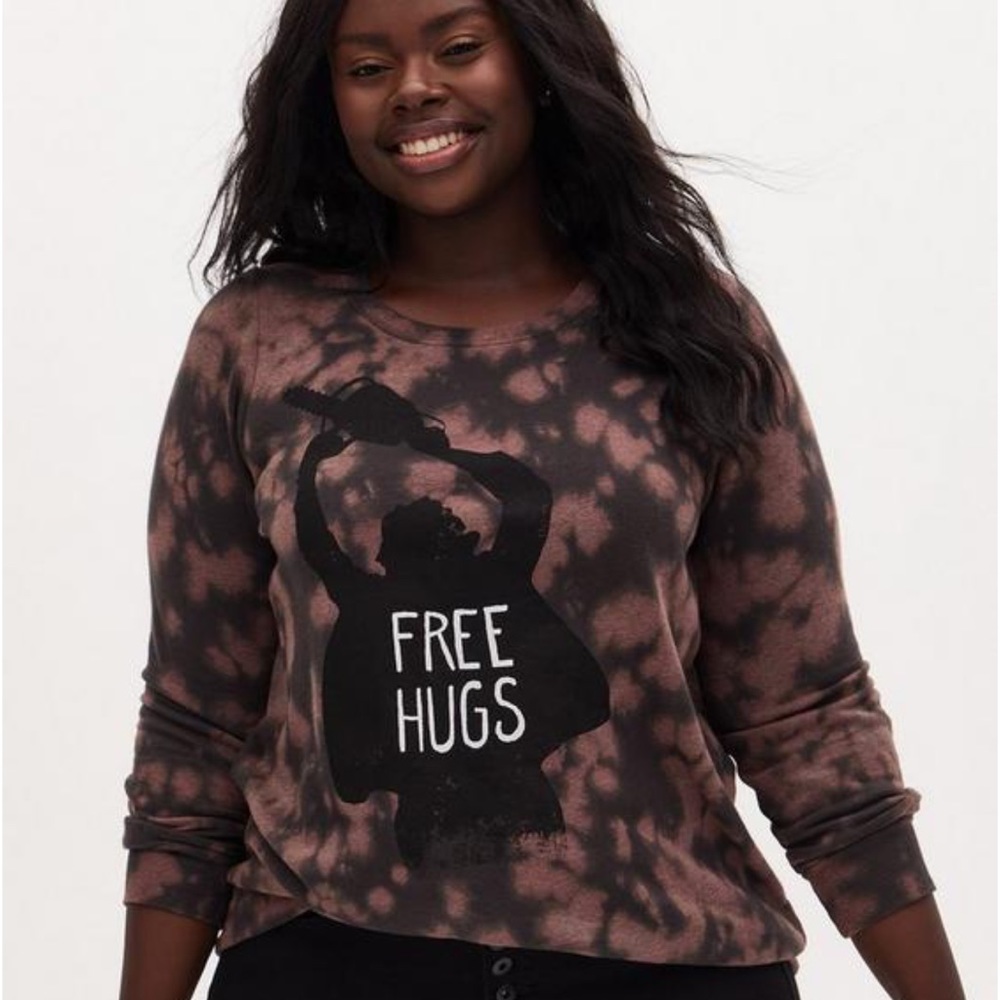 Torrid The Texas Chainsaw Massacre Brown Tie-Dye Crew Sweatshirt